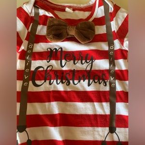 Christmas Red & White Striped Infant Onesie